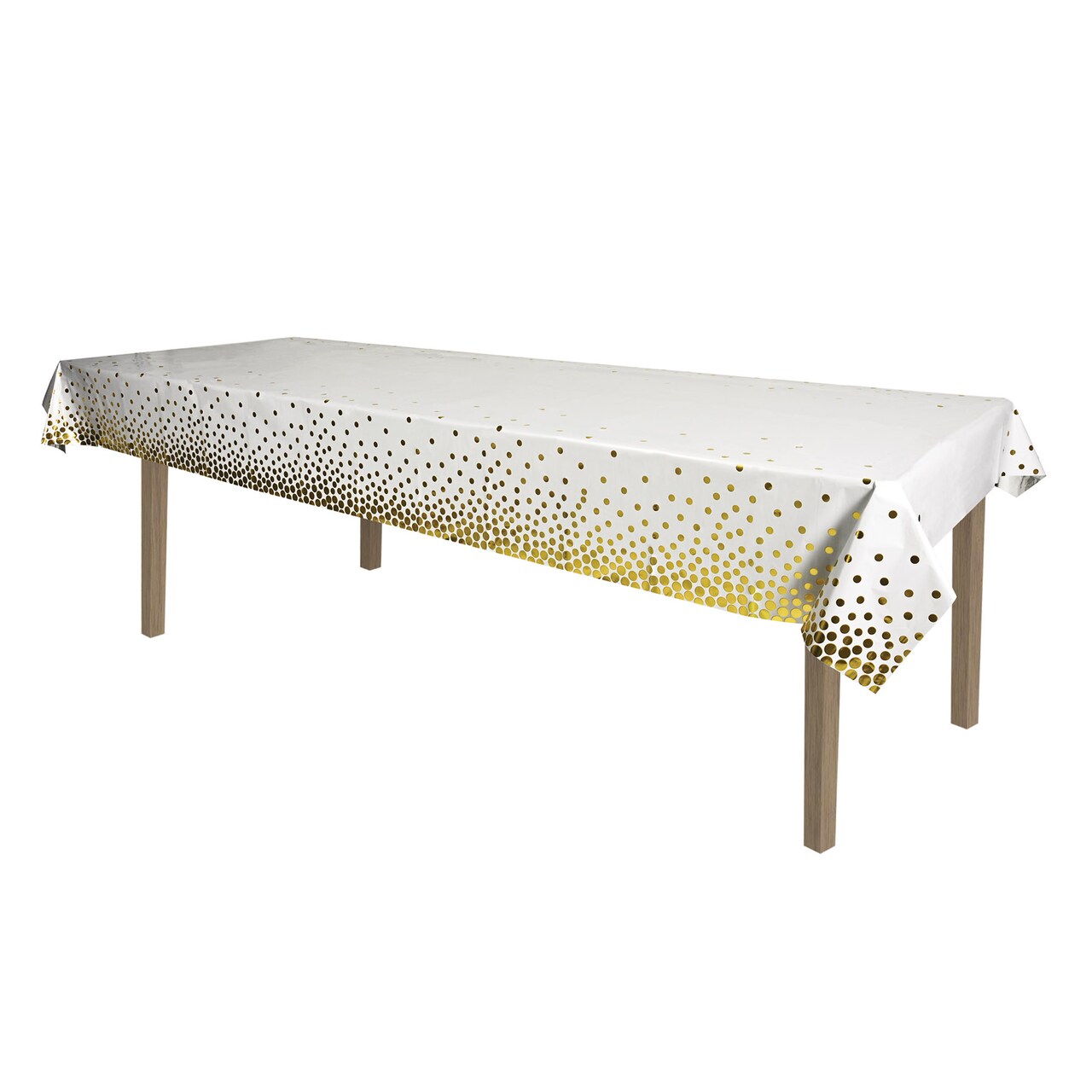 Beistle 54in. x 108in. Metallic Polka Dots Tablecover - 12 Pack